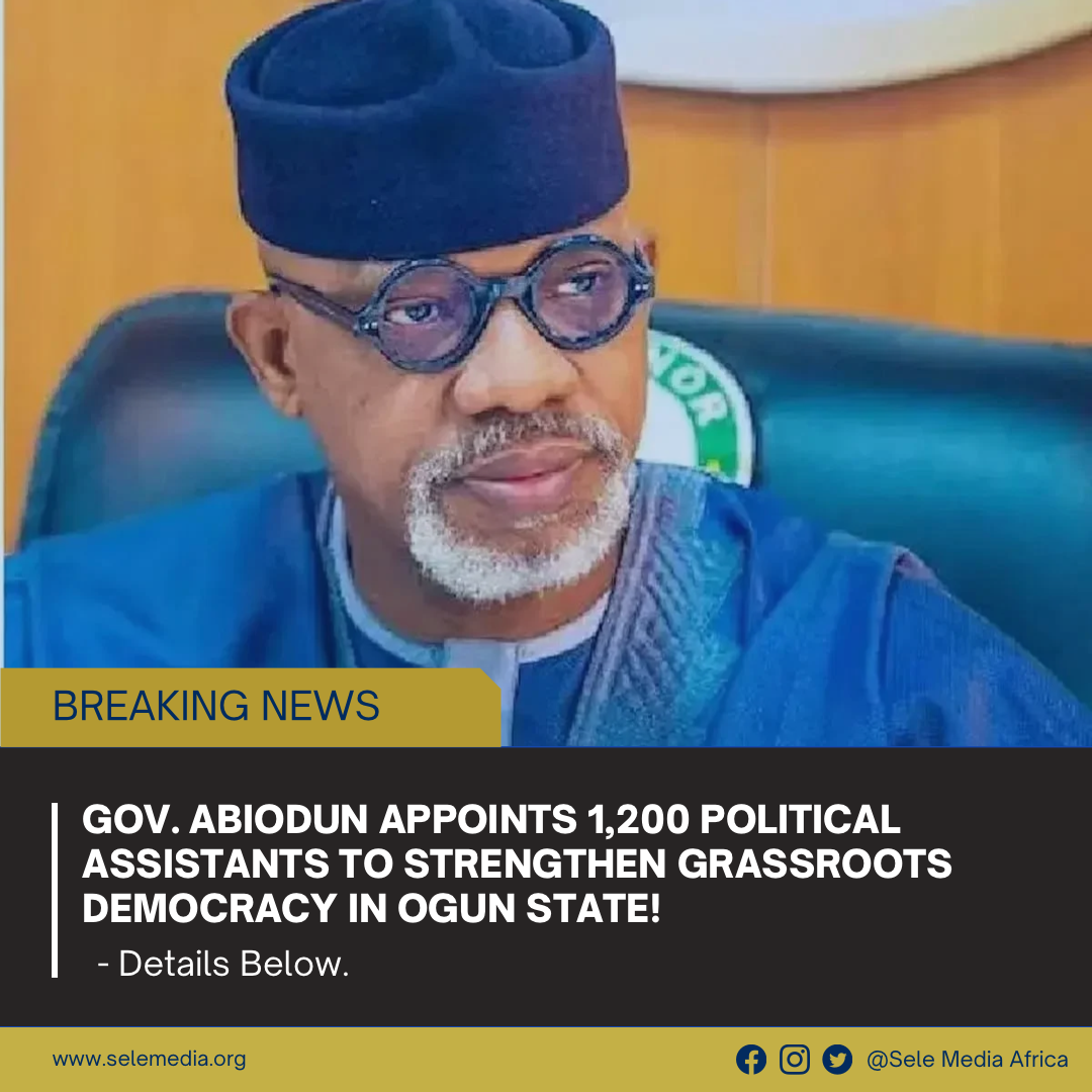 Gov. Abiodun Appoints 1,200 Political Assistants to Strengthen Grassroots Democracy in Ogun State!