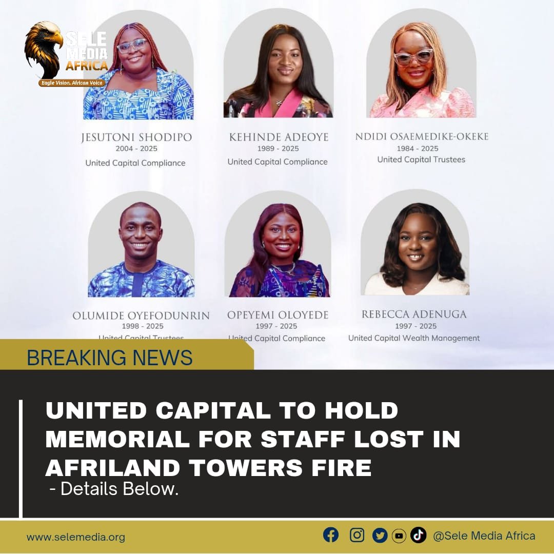 United Capital to Hold Memorial for Staff Lost in Afriland Towers Fire