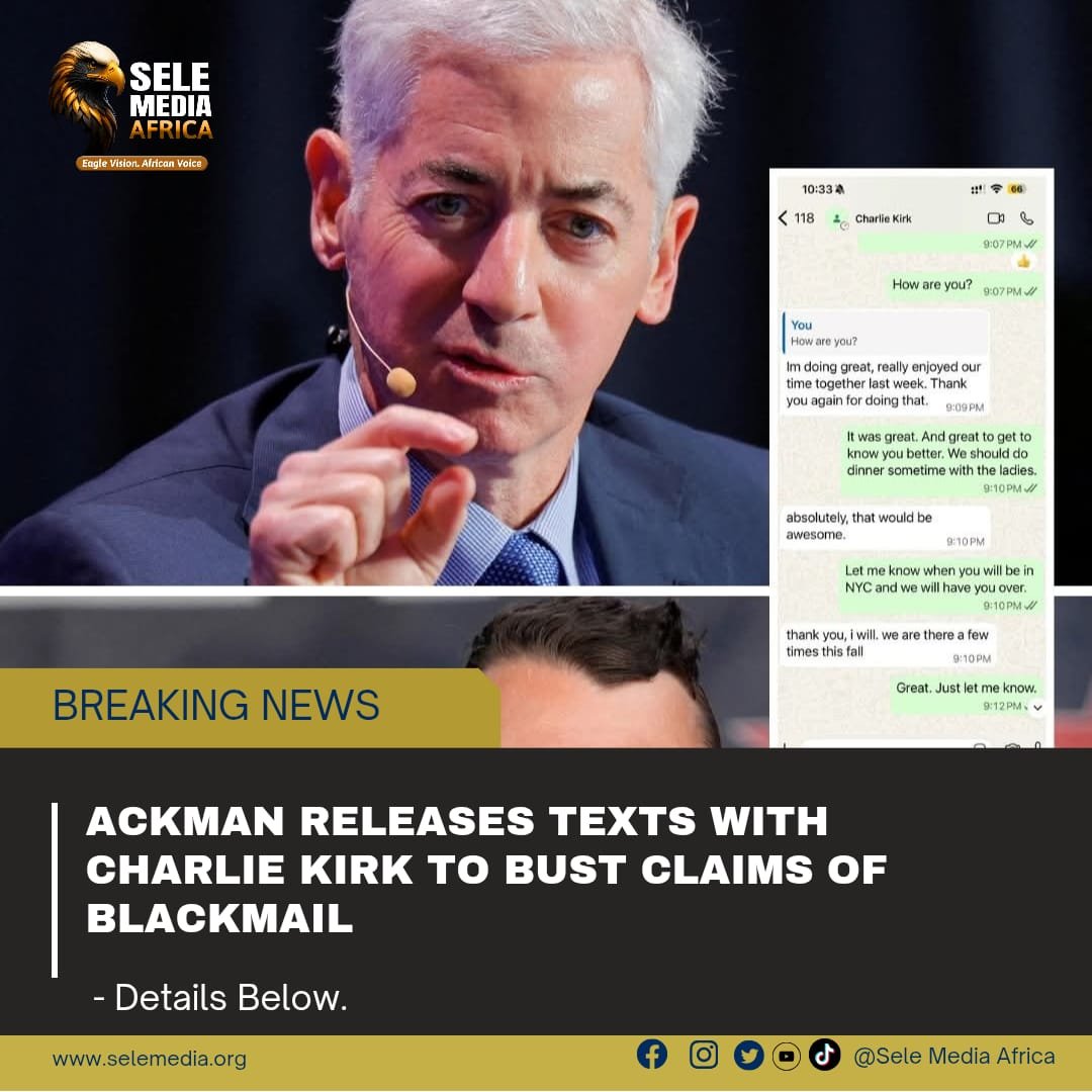 Ackman Releases Texts with Charlie Kirk to Bust Claims of Blackmail