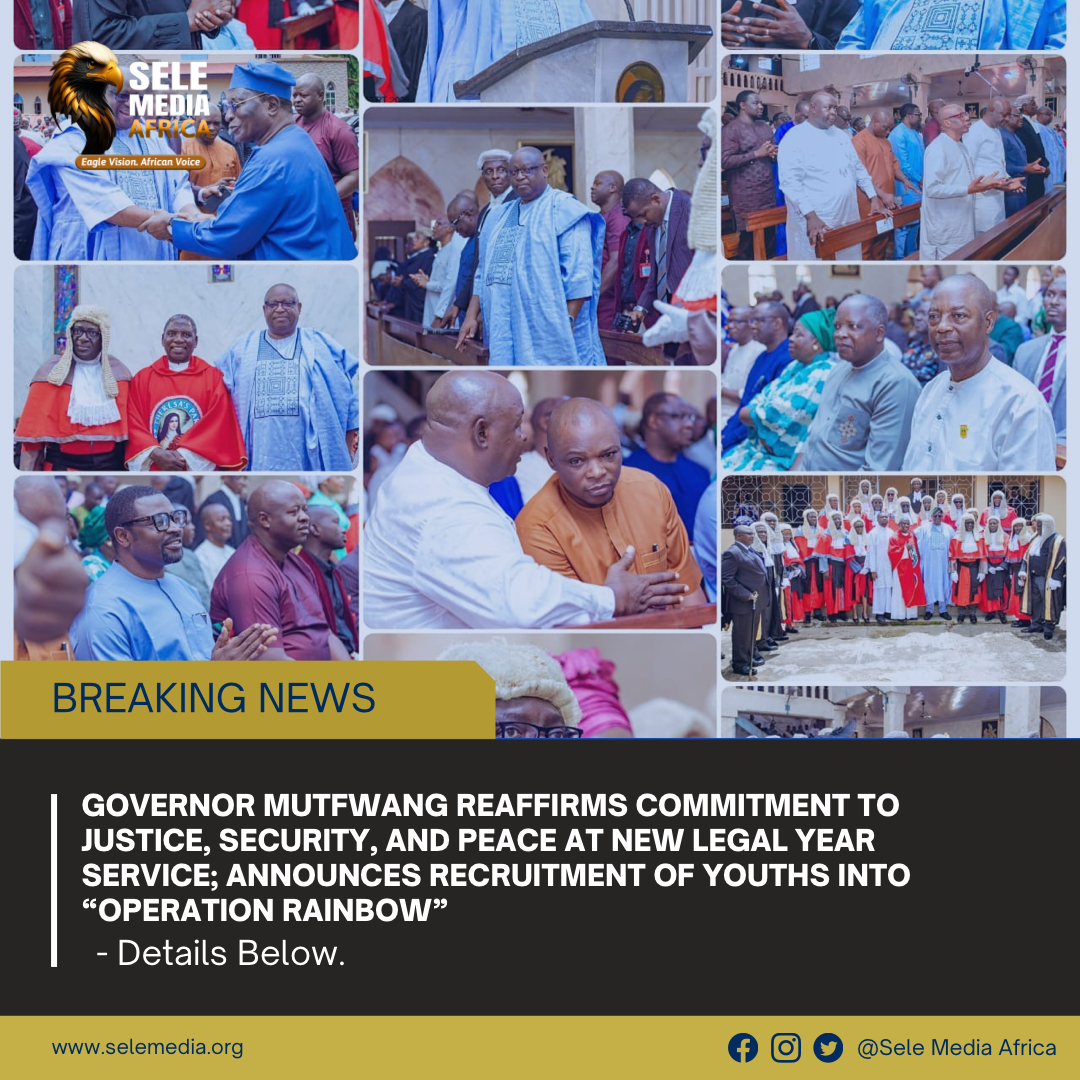 Governor Mutfwang Reaffirms Commitment to Justice, Security, and Peace at New Legal Year Service; Announces Recruitment of Youths into “Operation Rainbow”