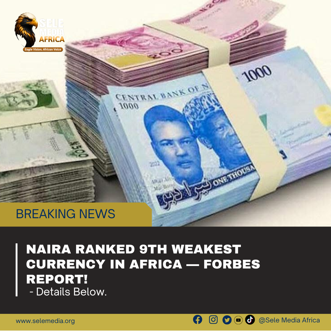 Naira Ranked 9th Weakest Currency in Africa — Forbes Report!