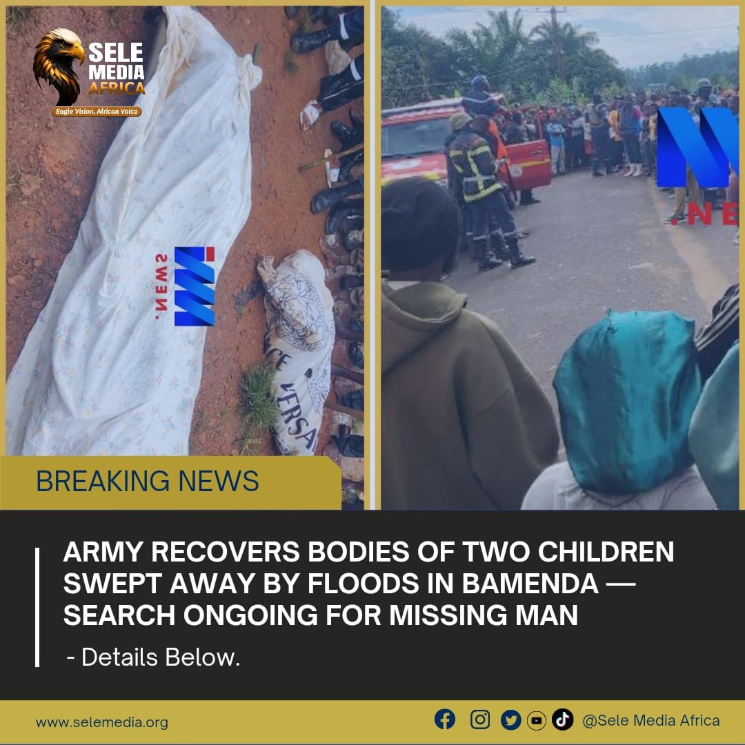 BREAKING: Army Recovers Bodies of Two Children Swept Away by Floods in Bamenda — Search Ongoing for Missing Man