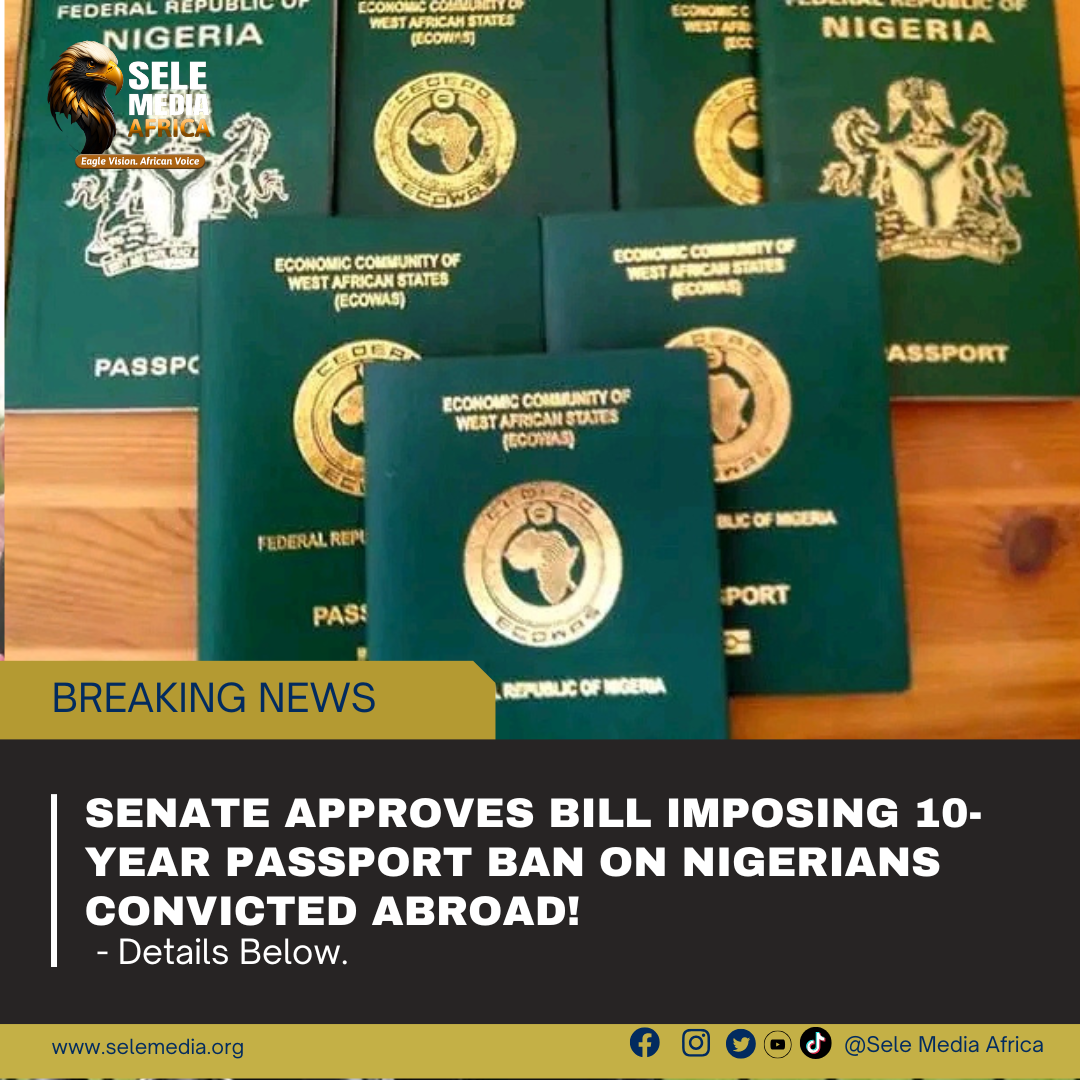 Senate Approves Bill Imposing 10-Year Passport Ban on Nigerians Convicted Abroad!