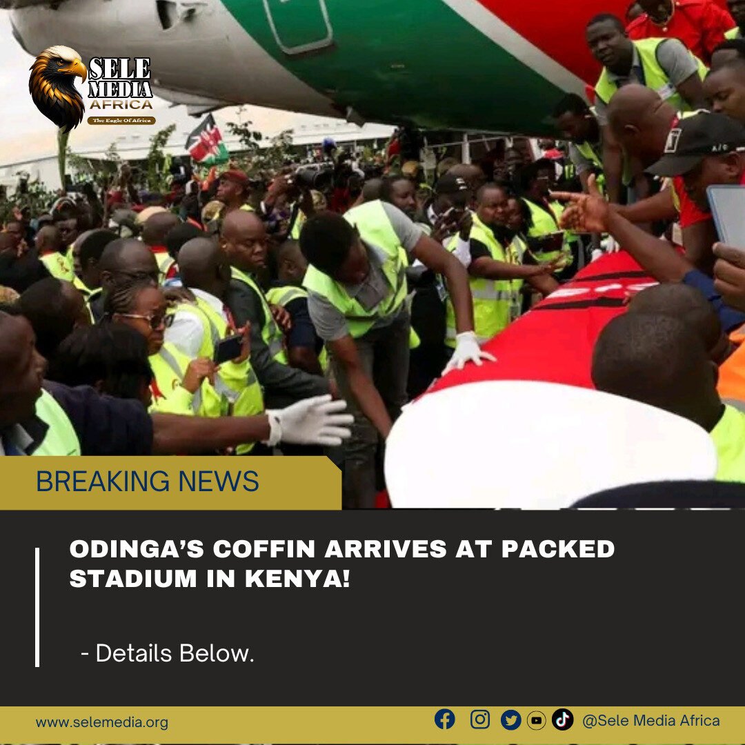 Odinga’s Coffin Arrives at Packed Stadium in Kenya!