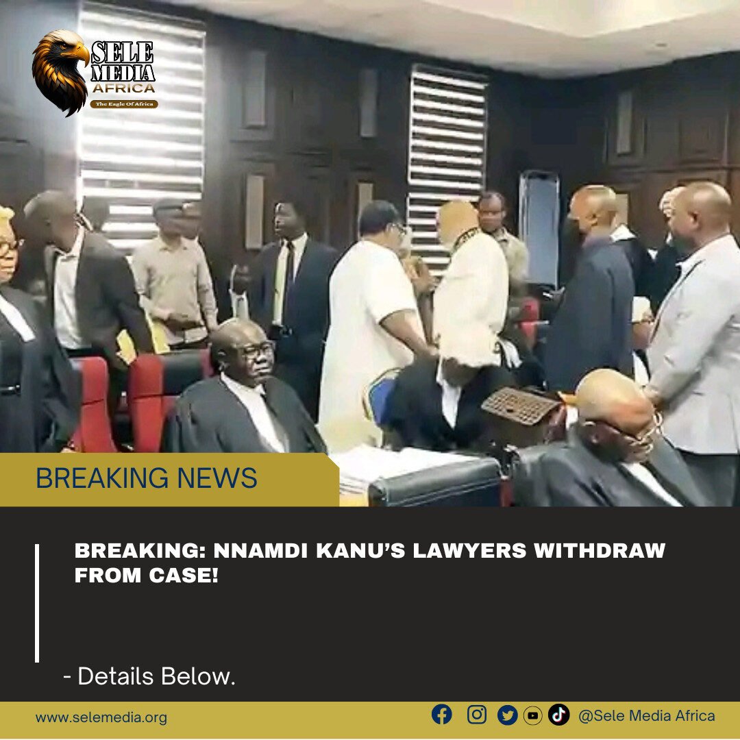 BREAKING: Nnamdi Kanu’s Lawyers Withdraw from Case!